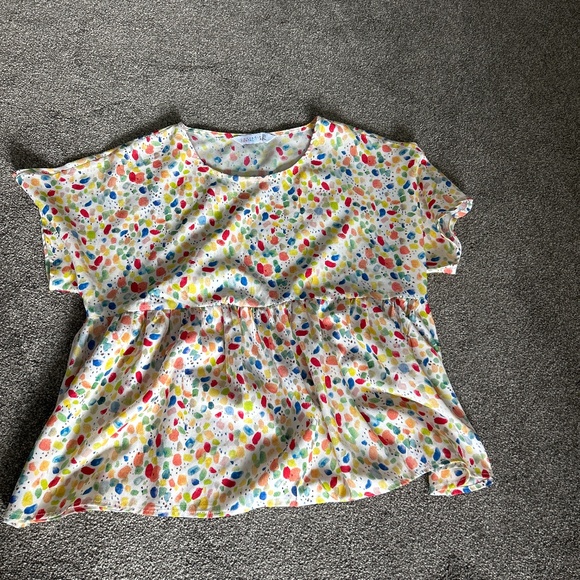 Multicolored peplum top - Picture 1 of 2